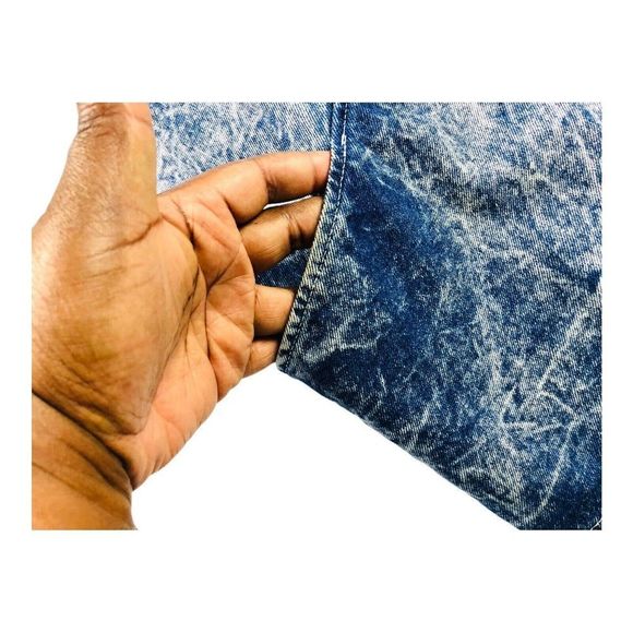 Vintage Tina Woo Acid Wash Oversized Jacket Size S Blue 80s USA Made - Picture 4 of 8